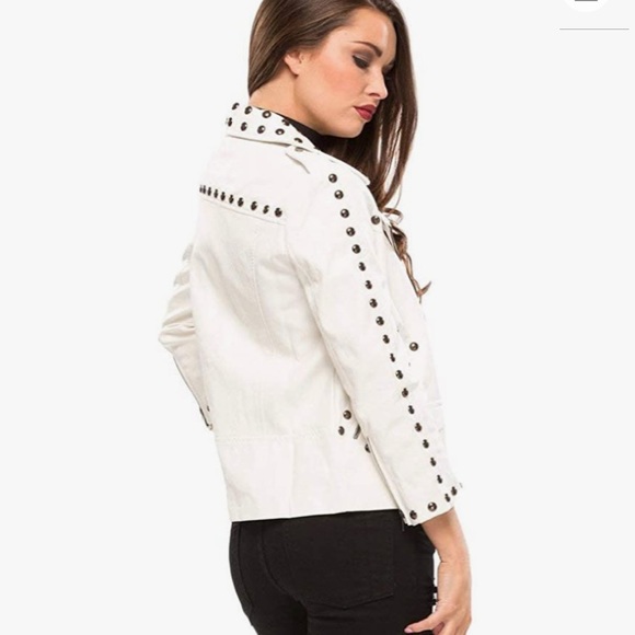 Line + Dot (Shopbop) Faux Leather Moto Jacket. Size M, like new, rich cognac. - Picture 6 of 6